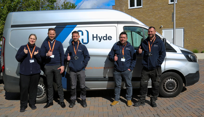Repairs Team In Front Of Van
