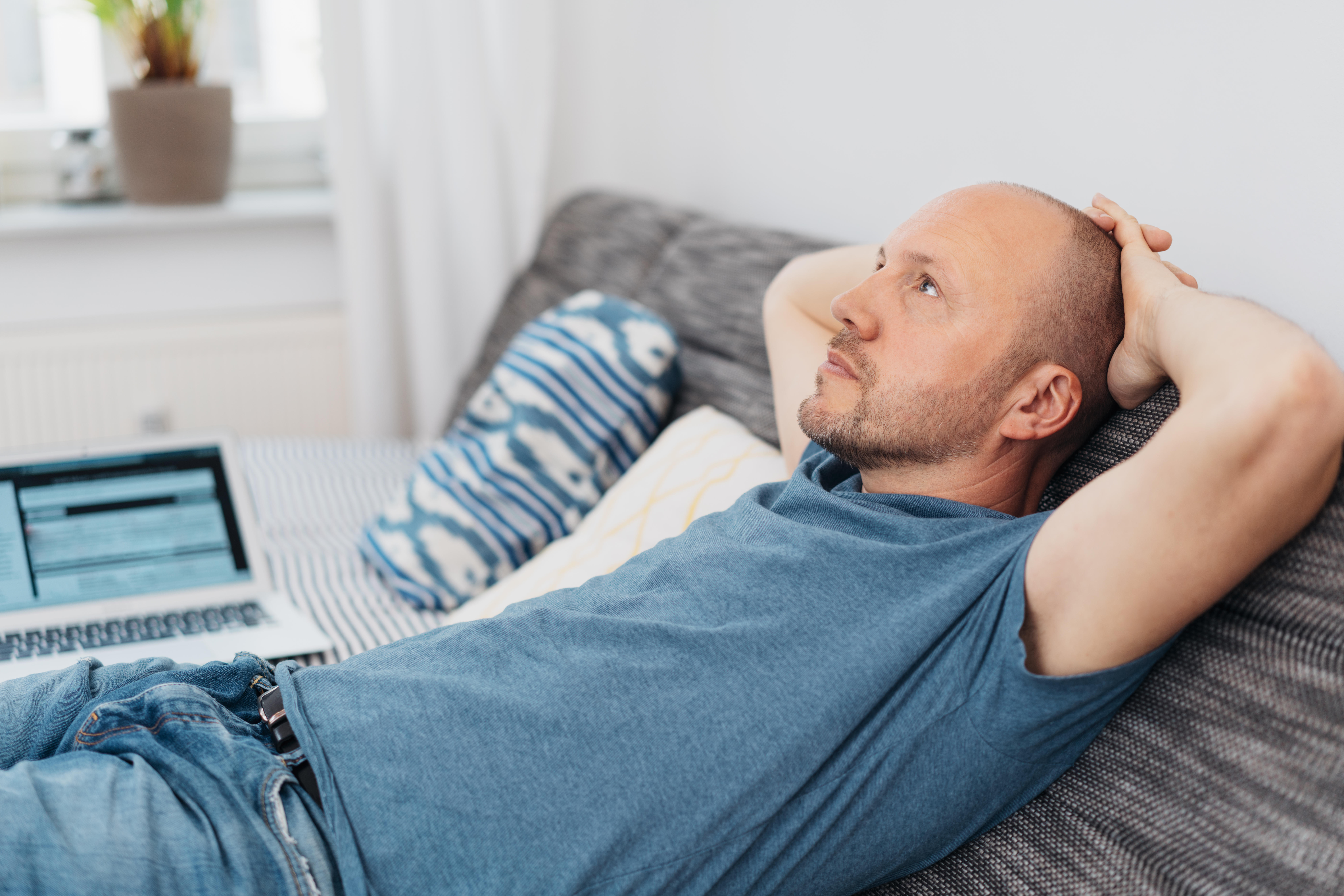 Man Relaxing At Home