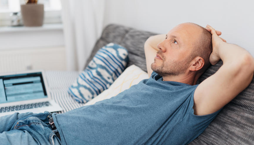Man Relaxing At Home
