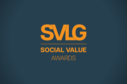 SVLG Social Value Awards Yellow On Blue SEO