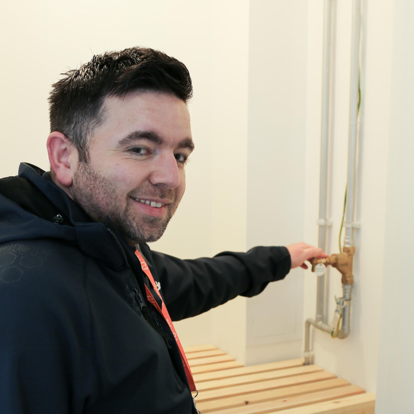 PAT STOPCOCK SMILE TO CAMERA CLOSE UP