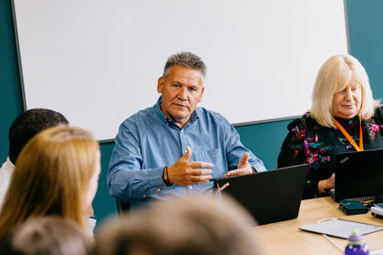 Neal and Sharron in meeting